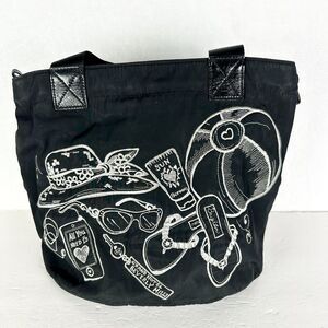 Brighton Beach Embroidered World Traveler Nylon Tote Bag Carry On Black